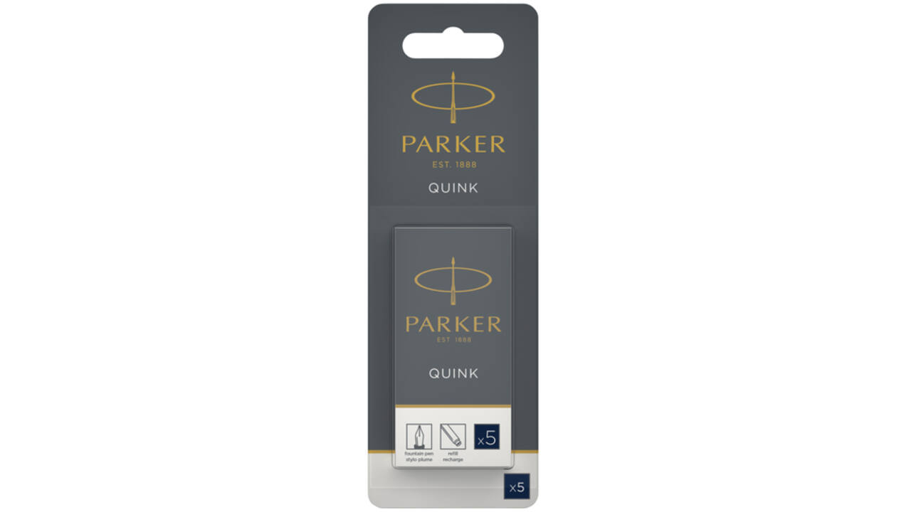 Inktpatroon Parker Quink blauwzwart blister à 10 stuks