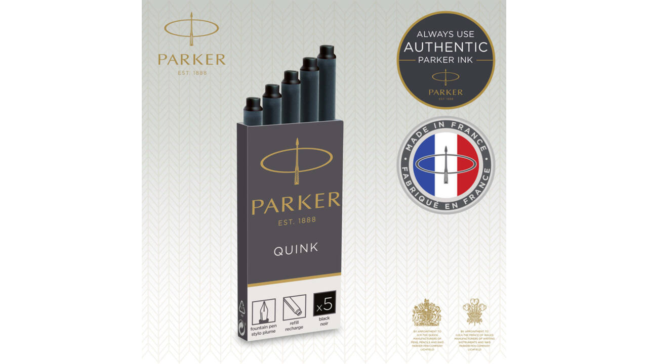 Inktpatroon Parker Quink blauwzwart blister à 10 stuks