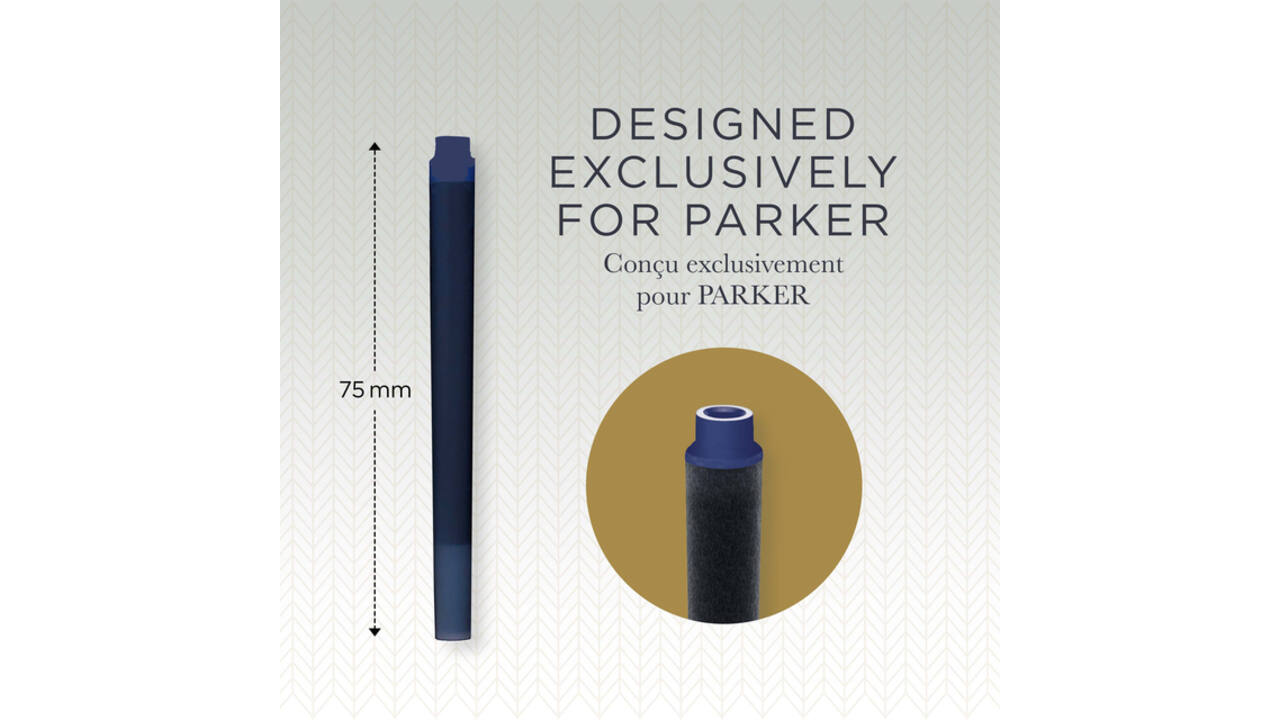 Inktpatroon Parker Quink blauwzwart blister à 10 stuks