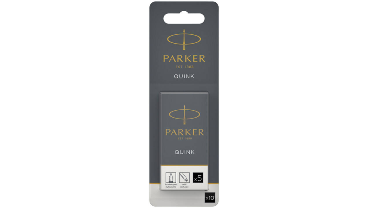 Inktpatroon Parker Quink zwart blister à 10 stuks