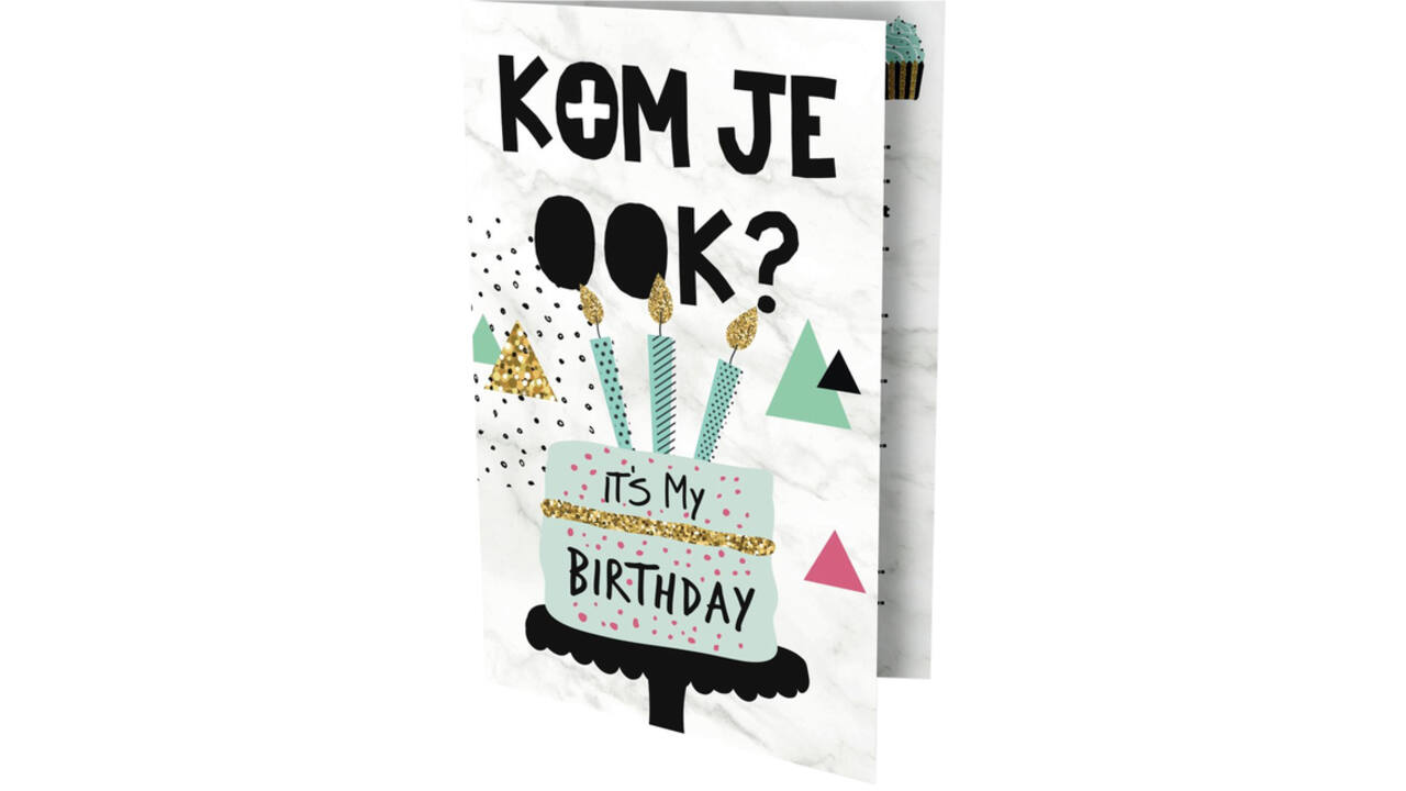 Uitnodiging Cake 13.5x9cm