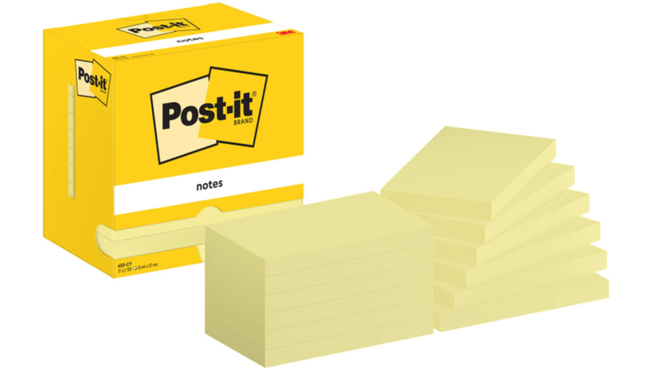 Memoblok Post-it 655 76x127mm geel
