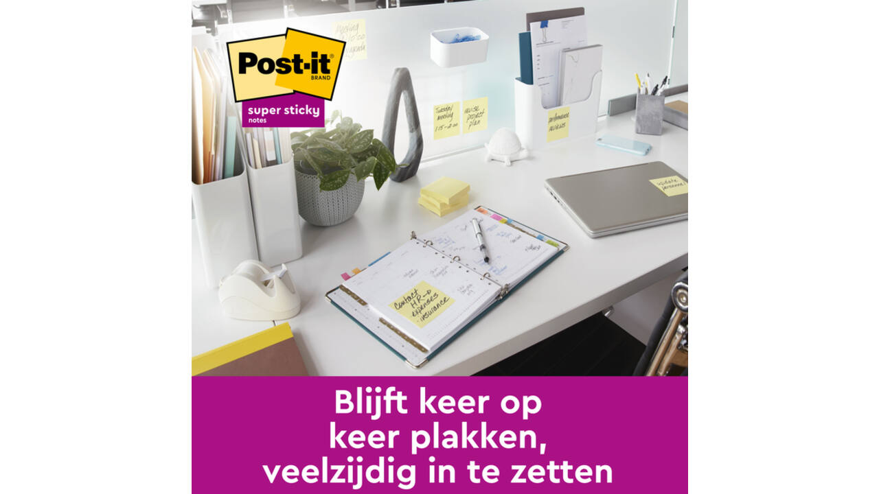 Memoblok Post-it Z-Note S350 Super Sticky 76x127mm geel