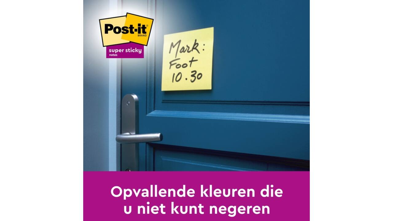 Memoblok Post-it 622 Super Sticky 47,6x47,6mm geel