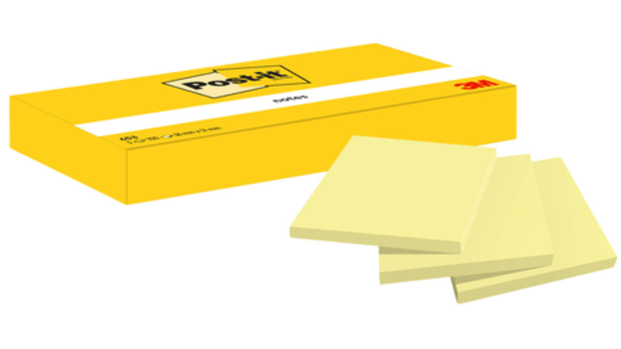 Memoblok Post-it 653 38x51mm geel