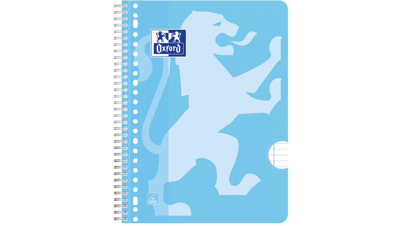 Collegeblok Oxford School A4+ lijn 23-gaats 160 pagina's 80gr pastel assorti