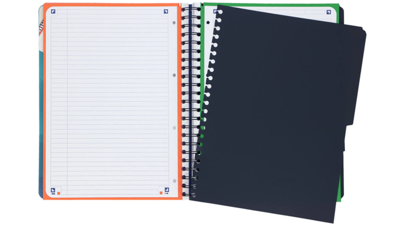Projectboek Oxford School A4+ lijn 4-gaats 240 pagina's 80gr aqua