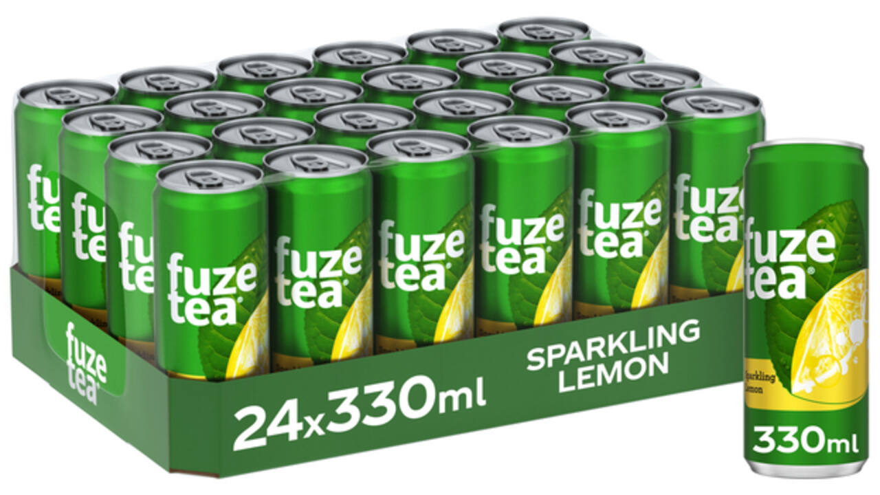 Frisdrank Fuze Tea Black Tea sparkling lemon blik 330ml
