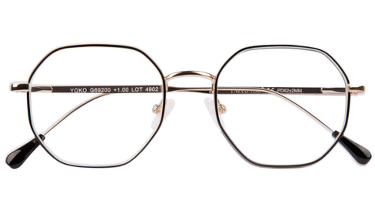 Leesbril I Need You +1.00 dpt Yoko zwart-goud