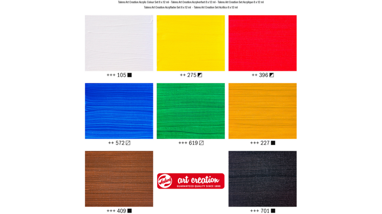 Acrylverf Talens Art Creation 12ml set à 8 kleuren