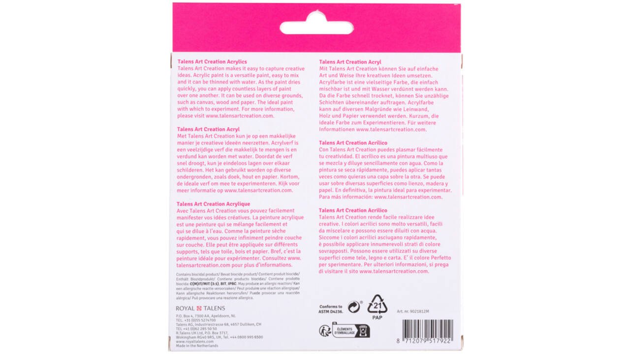 Acrylverf Talens Art Creation 12ml set à 12 kleuren