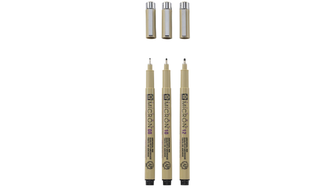 Fineliner Sakura Pigma Micron set à 3 schrijfbreedtes zwart
