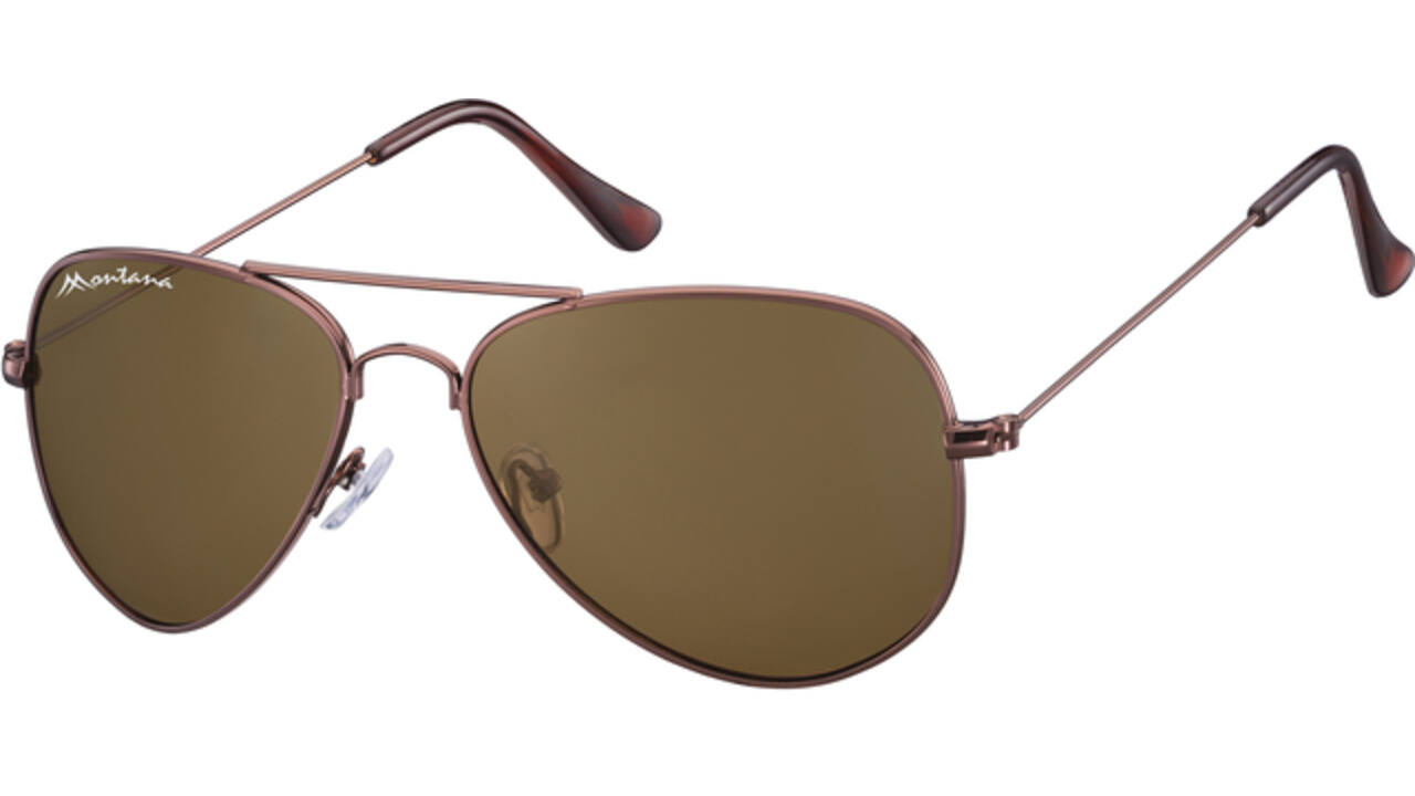 Zonnebril Montana met bruin glas en metalen pootje koffiekleur