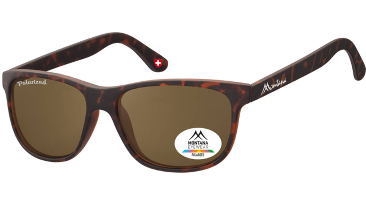 Zonnebril Montana met bruin gepolariseerd glas mat turtle