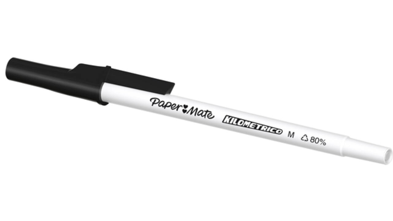 Balpen Paper Mate Kilometrico Recycled medium zwart