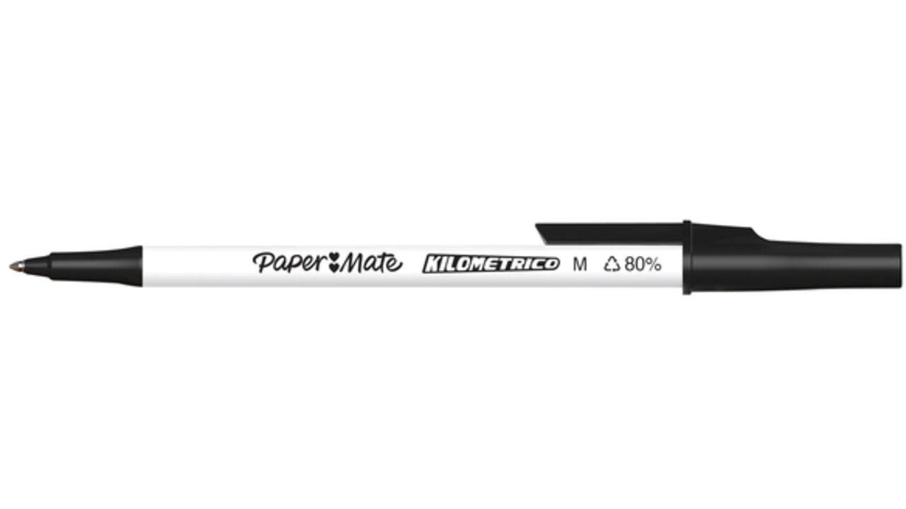 Balpen Paper Mate Kilometrico Recycled medium zwart