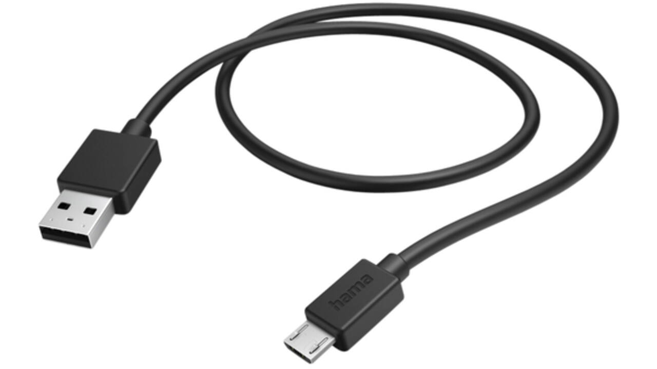 Kabel Hama USB-A - micro-USB 2.0 1 meter zwart