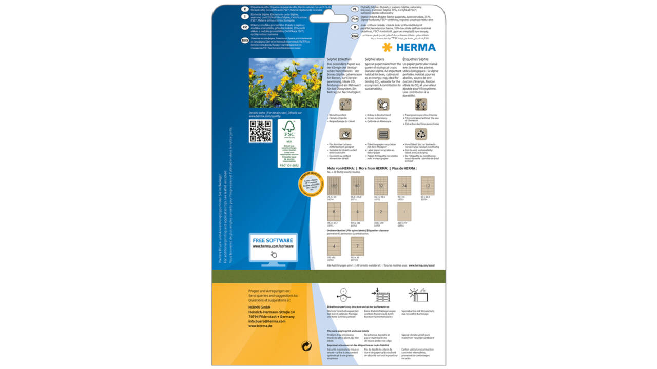 Etiket HERMA 10754 97x42.3mm silphie bruin 240 stuks