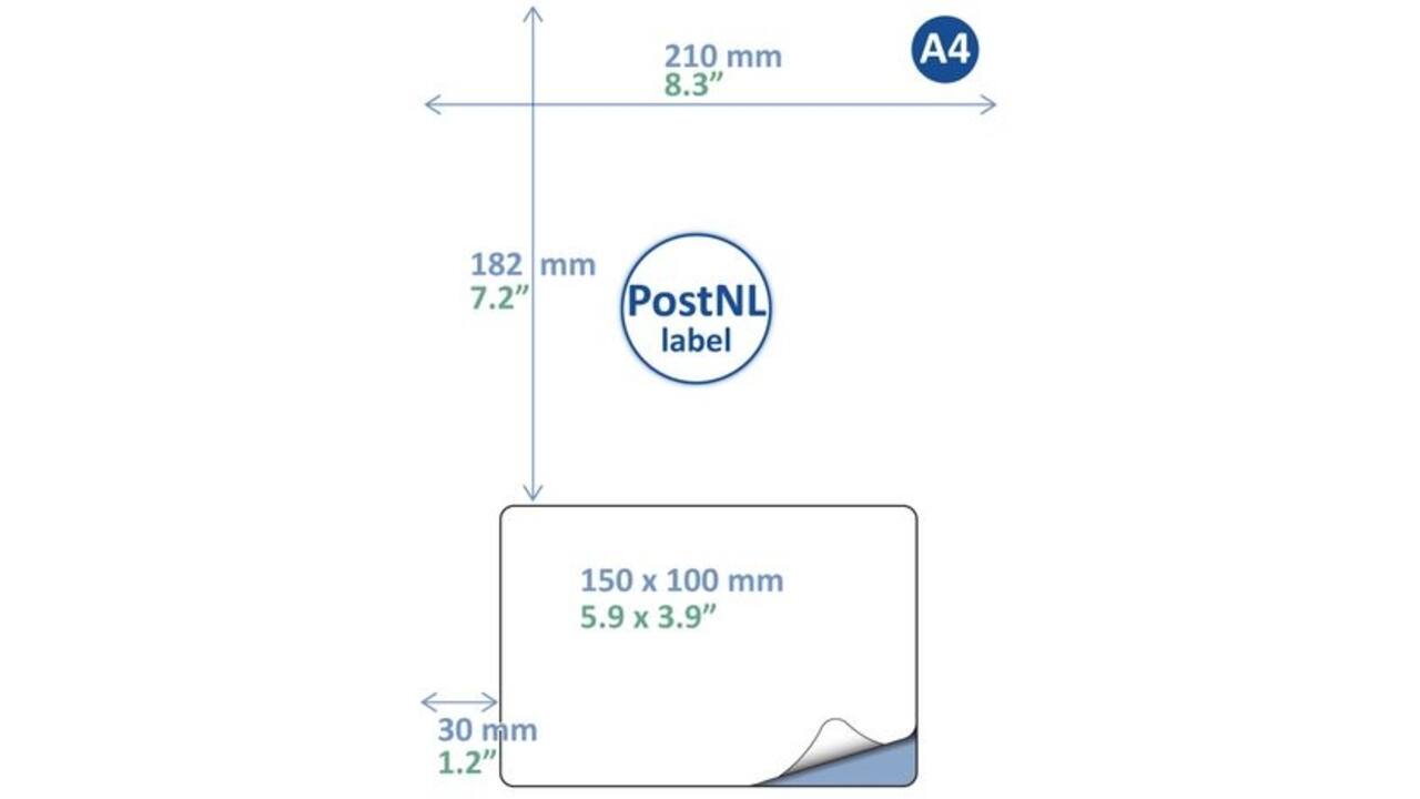 Retourlabel PostNL IEZZY A4 1.000 vel 150x100mm 1000 labels