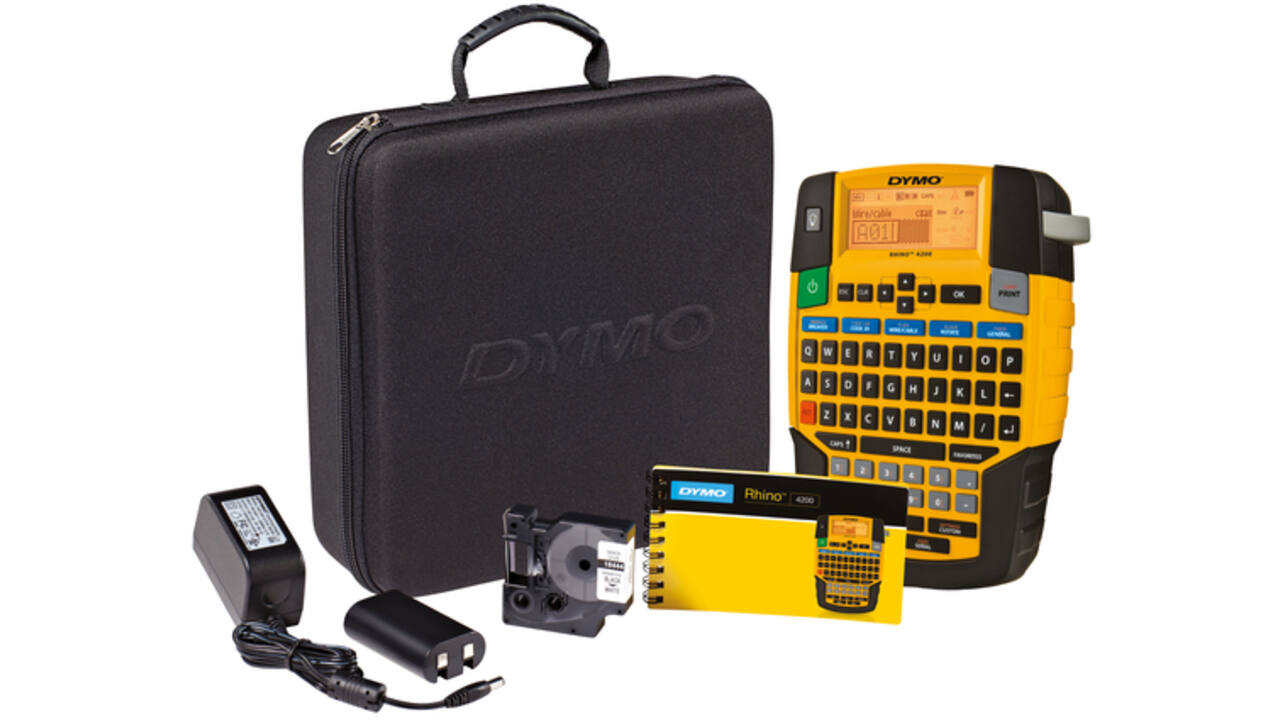 Labelprinter Dymo Rhino 4200 industrieel azerty 19mm geel in koffer