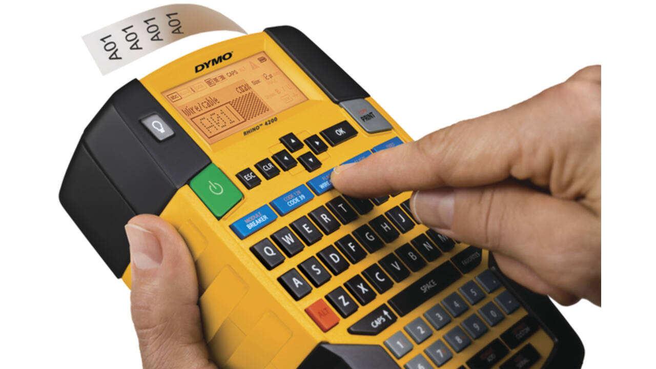 Labelprinter Dymo Rhino 4200 industrieel qwerty 19mm geel in koffer