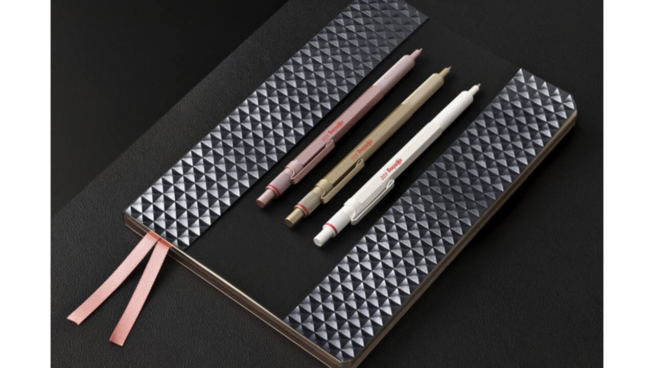 Balpen rOtring 600 parelmoer medium wit