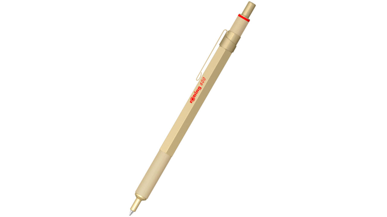 Balpen rOtring 600 parelmoer medium wit