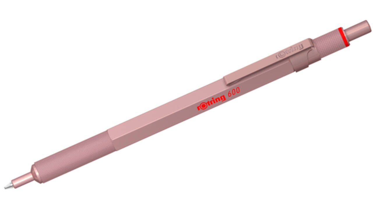 Balpen rOtring 600 medium rosé goud