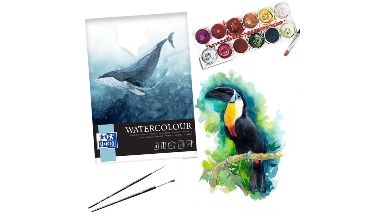 Tekenblok Oxford Watercolour A4 10 vel 300 gram spiraal