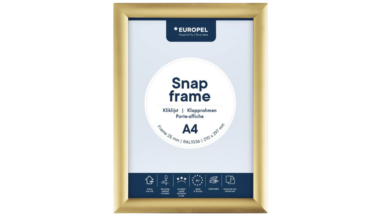 Kliklijst Europel A4 25mm goud