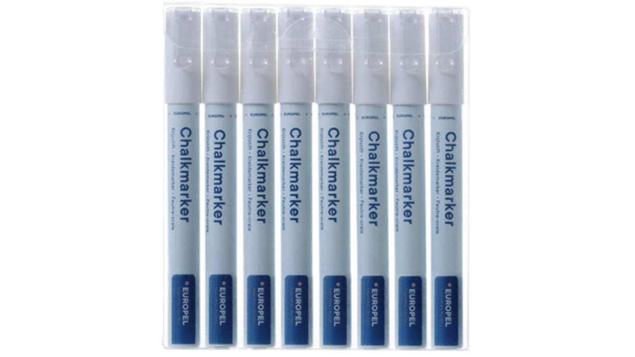 Krijtstift Europel 3mm wit etui 8 stuks