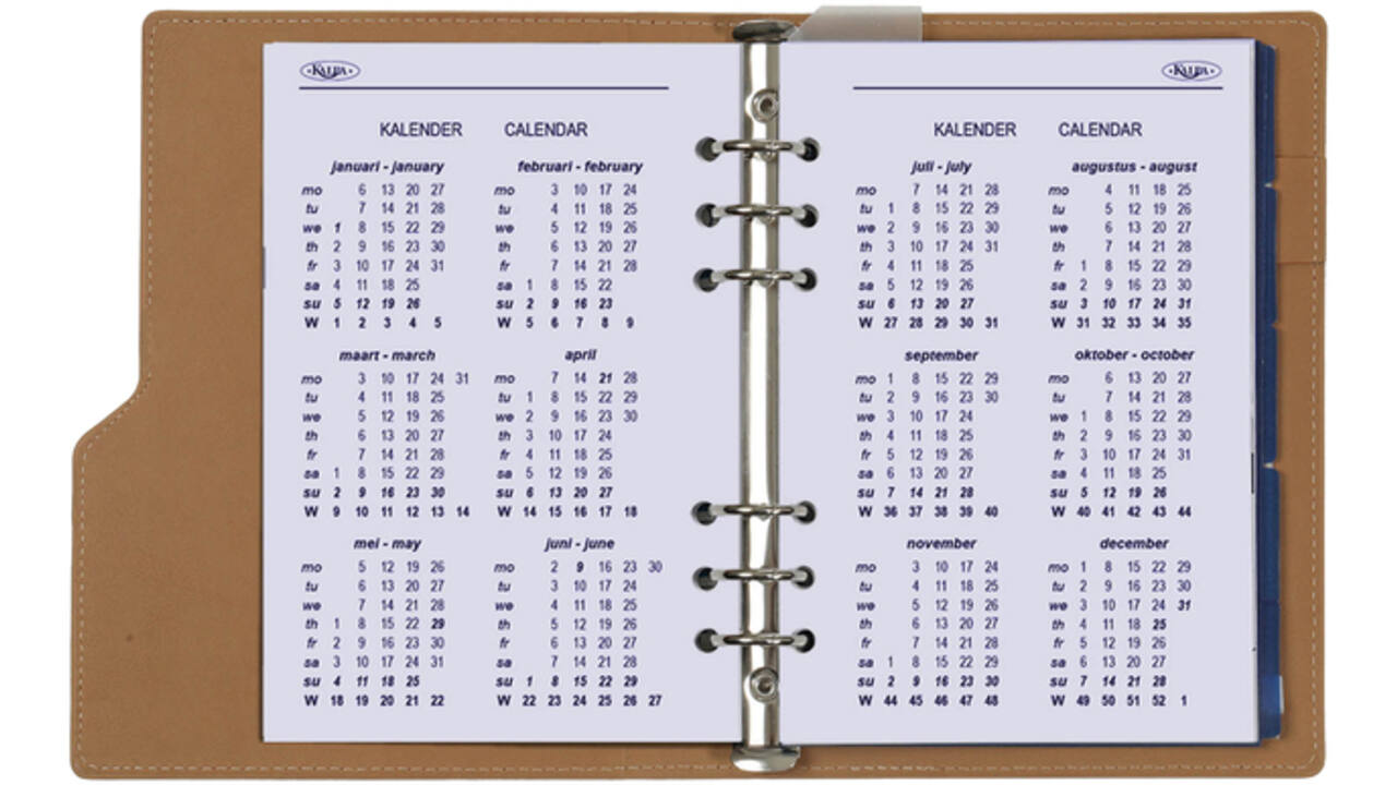 Organizer Kalpa Clipbook A5 inclusief agenda 2024-2025 7dagen/2pagina's slangprint bruin