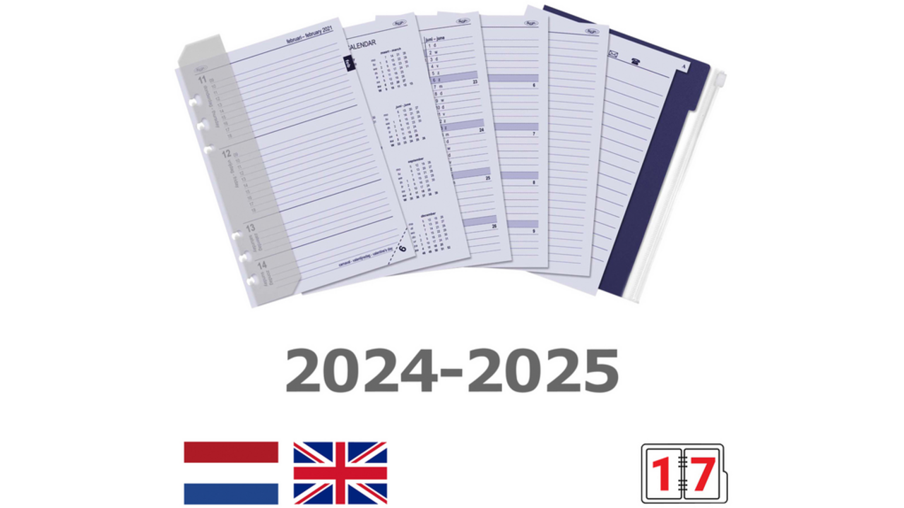 Organizer Kalpa A5 inclusief agenda 2024-2025 7dagen/2pagina's kastanjebruin