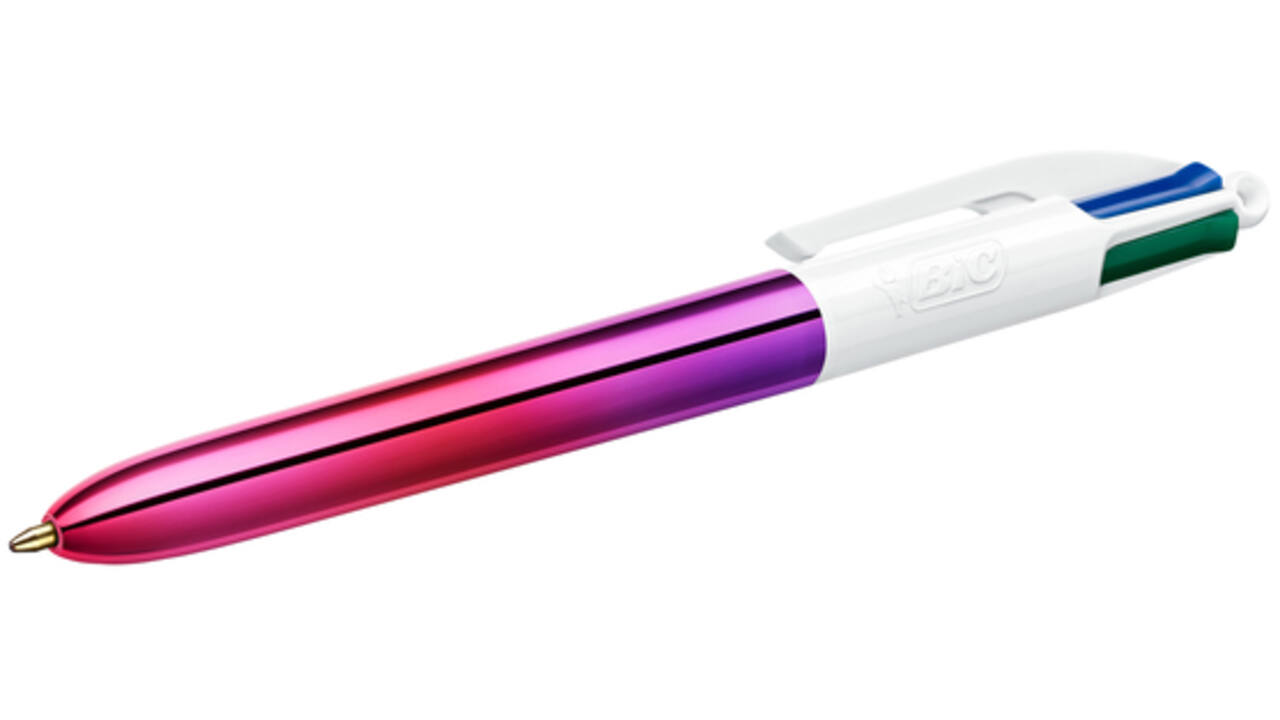 Balpen Bic 4kleuren gradient medium assorti