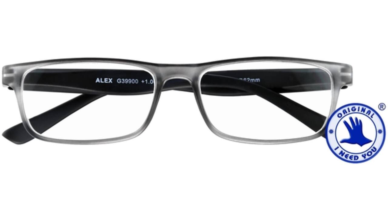 Leesbril I Need You +1.50 dpt Alex antraciet-zwart