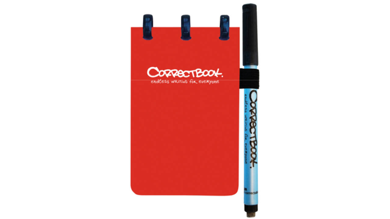 Notitieboek Correctbook A7 blanco 40blz horizon red