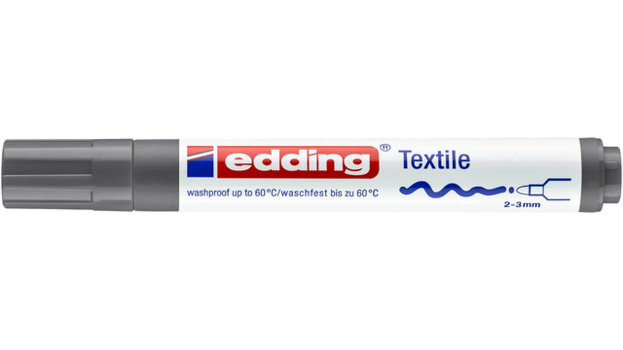 Viltstift edding 4500 textiel rond 2-3mm grijs