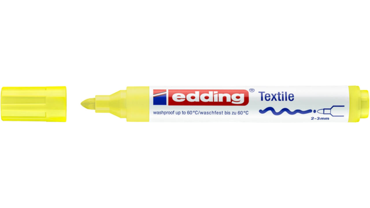 Viltstift edding 4500 textiel rond 2-3mm neon geel