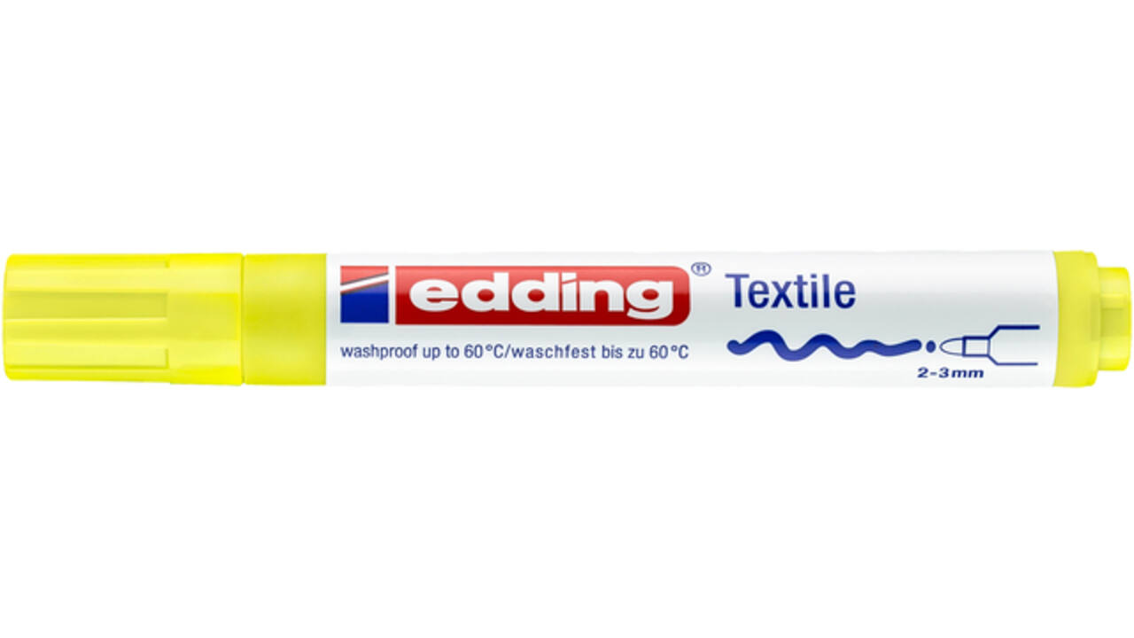 Viltstift edding 4500 textiel rond 2-3mm neon geel