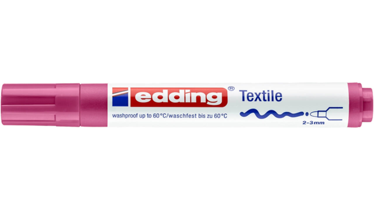 Viltstift edding 4500 textiel rond 2-3mm karmijnrood