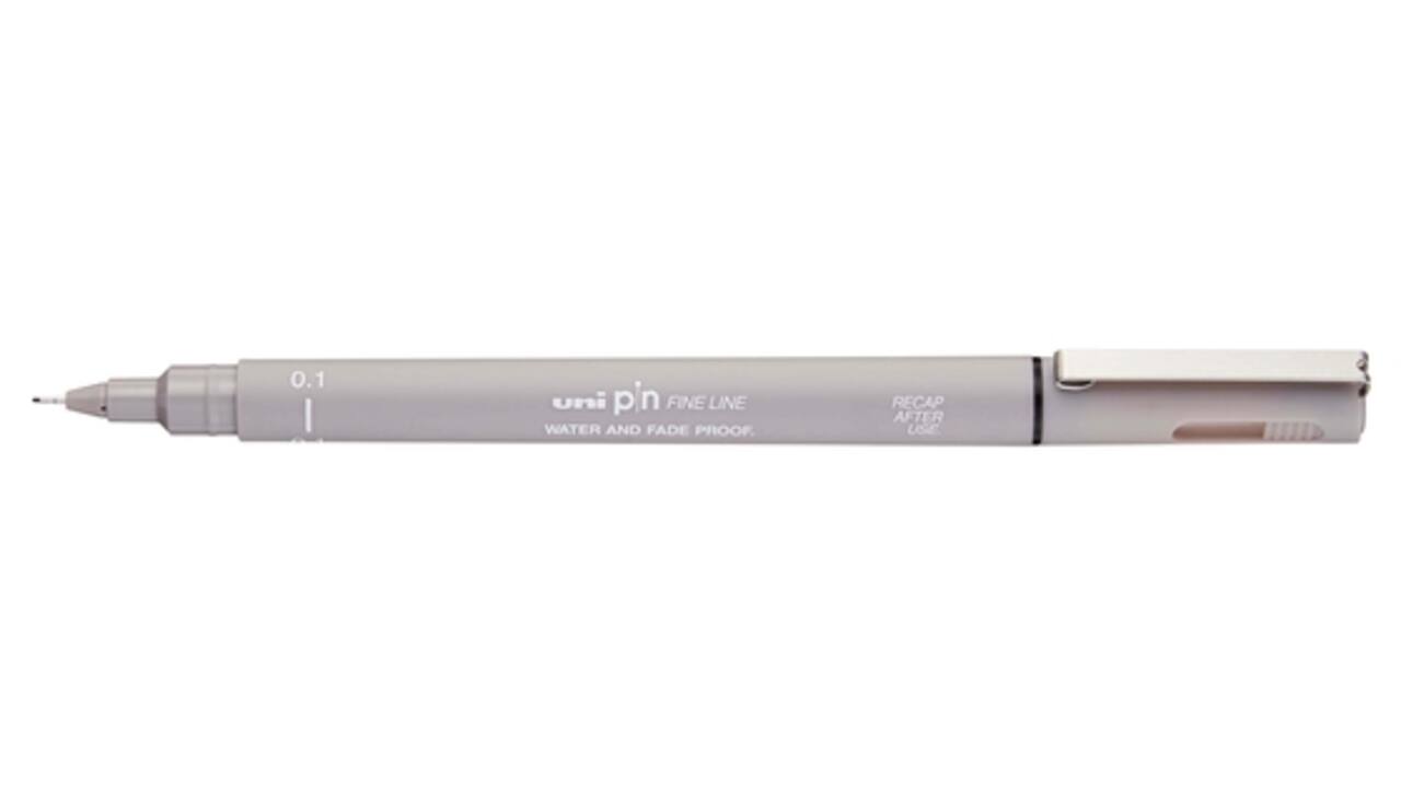 Fineliner Uni-ball Pin 0.1mm lichtgrijs