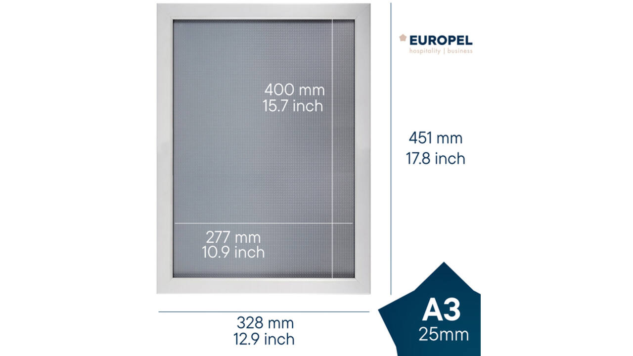 Kliklijst Europel A3 25mm mat wit
