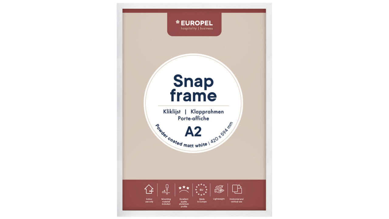 Kliklijst Europel A2 25mm mat wit