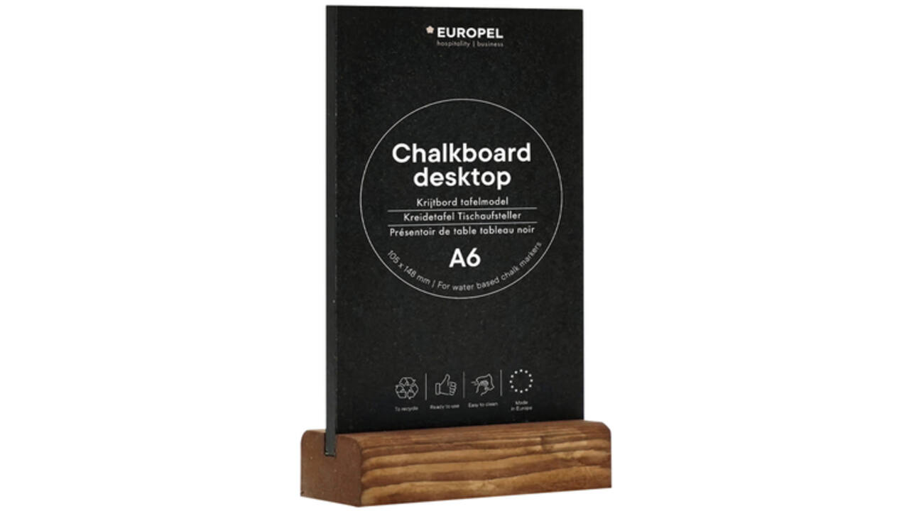 Krijtbord Europel tafelmodel A6 staand natural