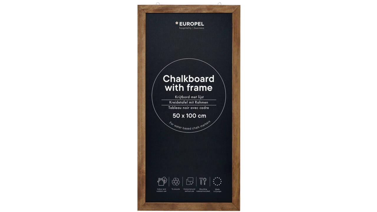 Krijtbord Europel met lijst 50x100cm natural