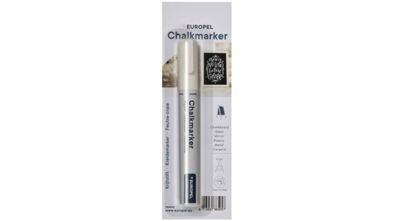 Krijtstift Europel 6mm wit blister 1 stuk