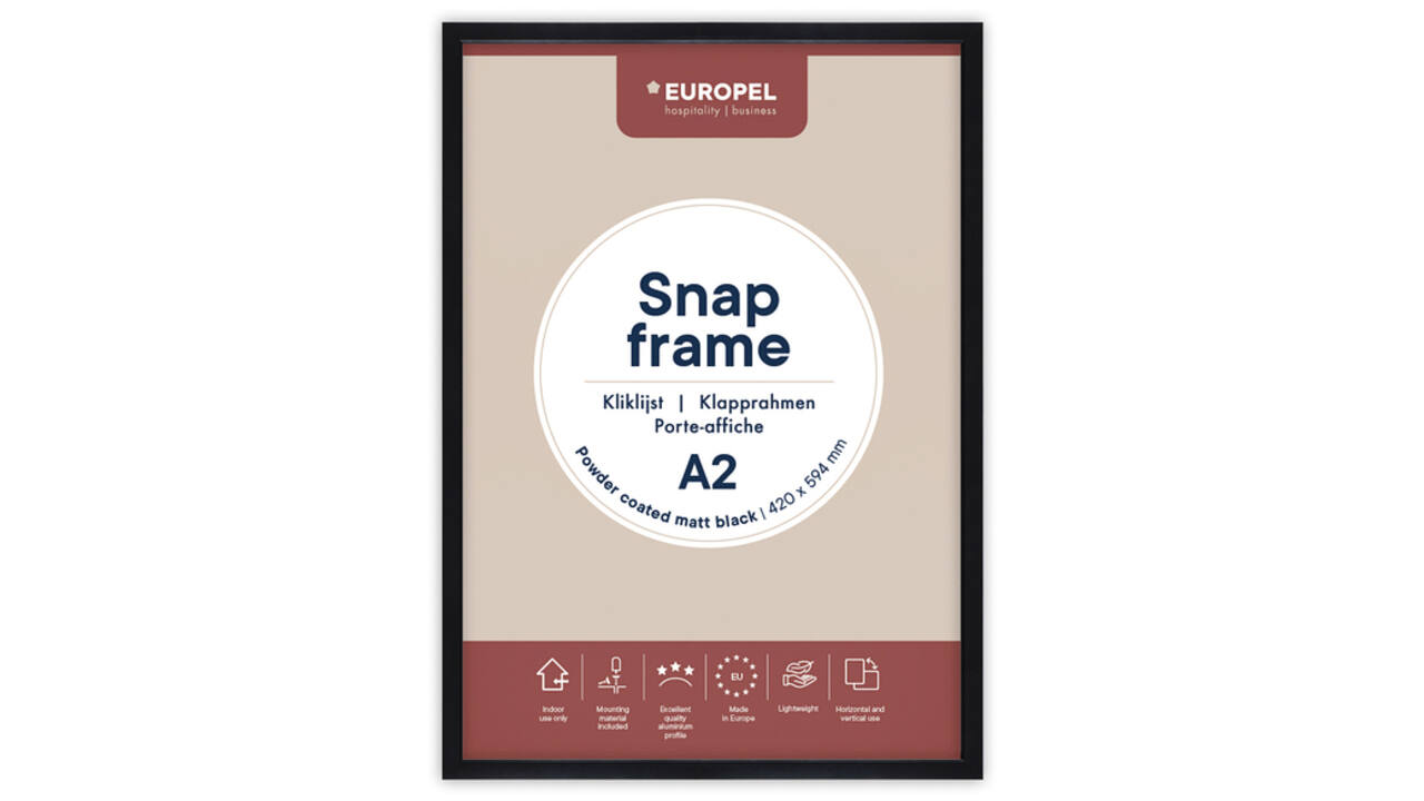 Kliklijst Europel A2 25mm mat zwart