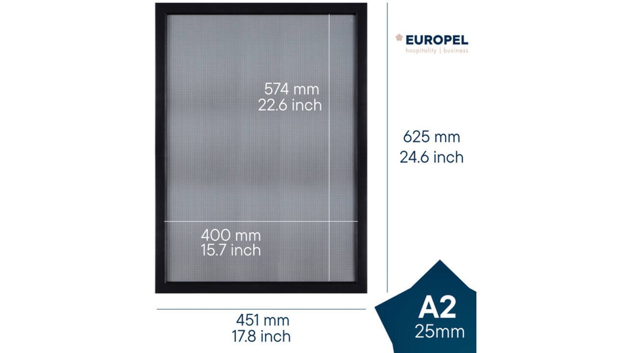 Kliklijst Europel A2 25mm mat zwart