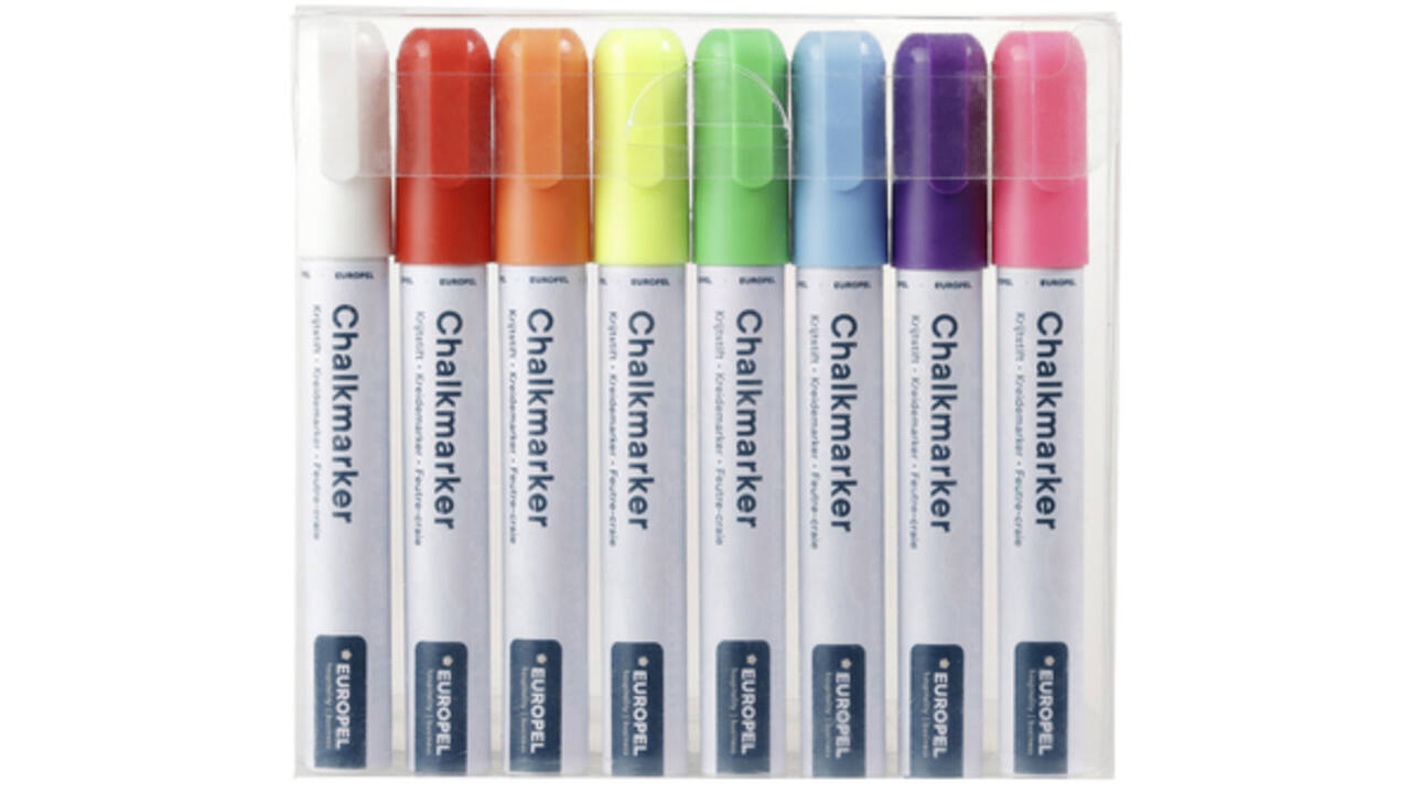 Krijtstift Europel 6mm assorti etui 8 stuks