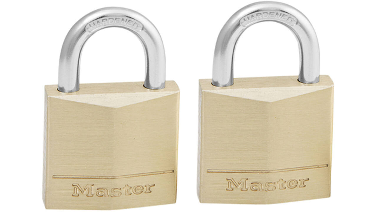 Hangslot MasterLock 2 gelijksluitend messing 30mm